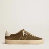 Soul Star para hombre en gamuza verde con lengüeta y talonera de cuero blanco