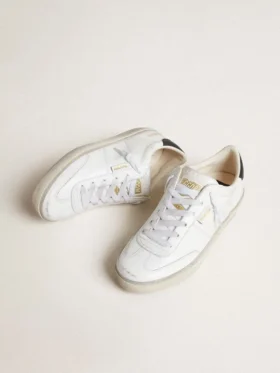 Soul Star para mujer en cuero blanco con lengüeta del talón de cuero negro