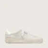 Soul Star para mujer en gamuza beige con lengüeta de talón de cuero blanco