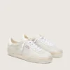 Soul Star para mujer en gamuza beige con lengüeta de talón de cuero blanco