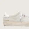 Soul Star para mujer en gamuza beige con lengüeta de talón de cuero blanco