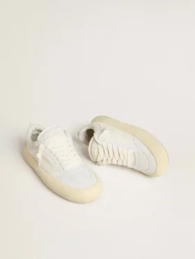 Space-Star Cube para hombre en cuero blanco con estrella perforada