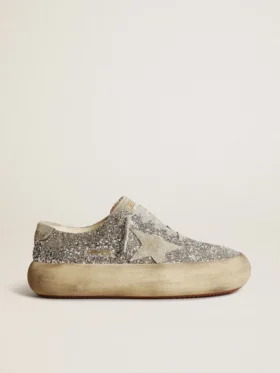 Space-Star para mujer en brillo plateado con estrella gris hielo