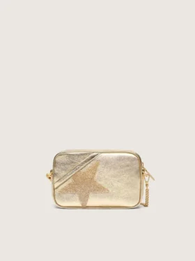 Star Bag en cuero color platino con estrella de Swarovski