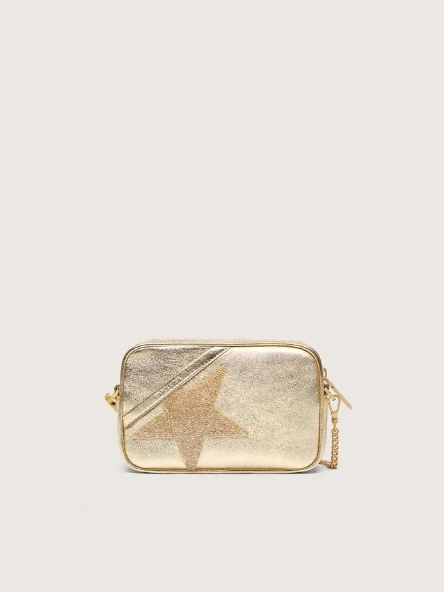 Star Bag en cuero color platino con estrella de Swarovski