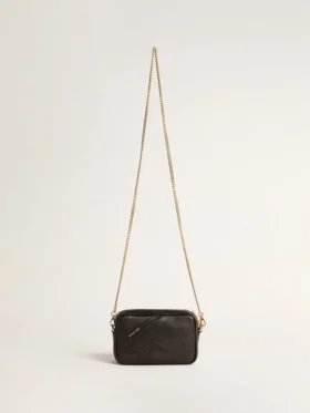 Star Bag Mini de cuero negro con estrella tono sobre tono