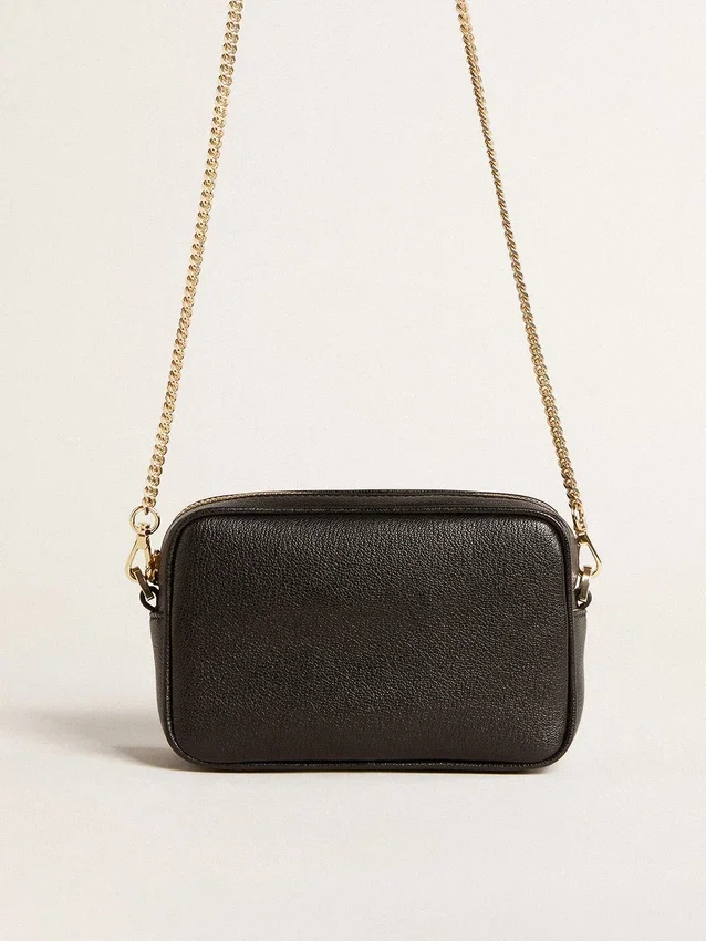 Star Bag Mini de cuero negro con estrella tono sobre tono