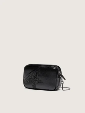 Star Bag Mini de piel negra con estrella de cristal Swarovski