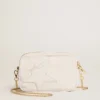 Star Bag Mini en cuero blanco mantequilla con estrella tono sobre tono
