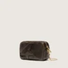 Star Bag Mini en cuero marrón oscuro desgastado con estrella tono sobre tono