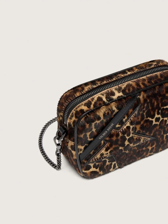 Star Bag Mini en piel de potro con estampado animal y estrella tono sobre tono