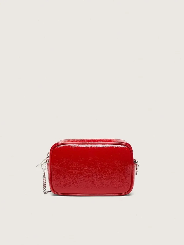Star Bag Mini para mujer en cuero pintado de rojo con estrella tono sobre tono