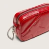 Star Bag Mini para mujer en cuero pintado de rojo con estrella tono sobre tono