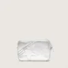 Star Bag Mini para mujer en piel laminada plateada con estrella tono sobre tono