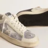 Stardan en cuero blanco y malla con estrella de cuero blanco
