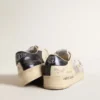 Stardan en cuero blanco y malla con estrella de cuero blanco