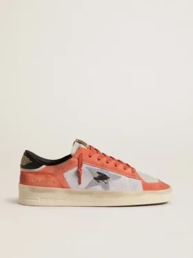 Stardan LTD en gamuza y malla color coral con estrella de cuero negro
