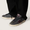 Stardan LTD para hombre en nubuck antracita y gamuza azul con estrella de cuero metalizado