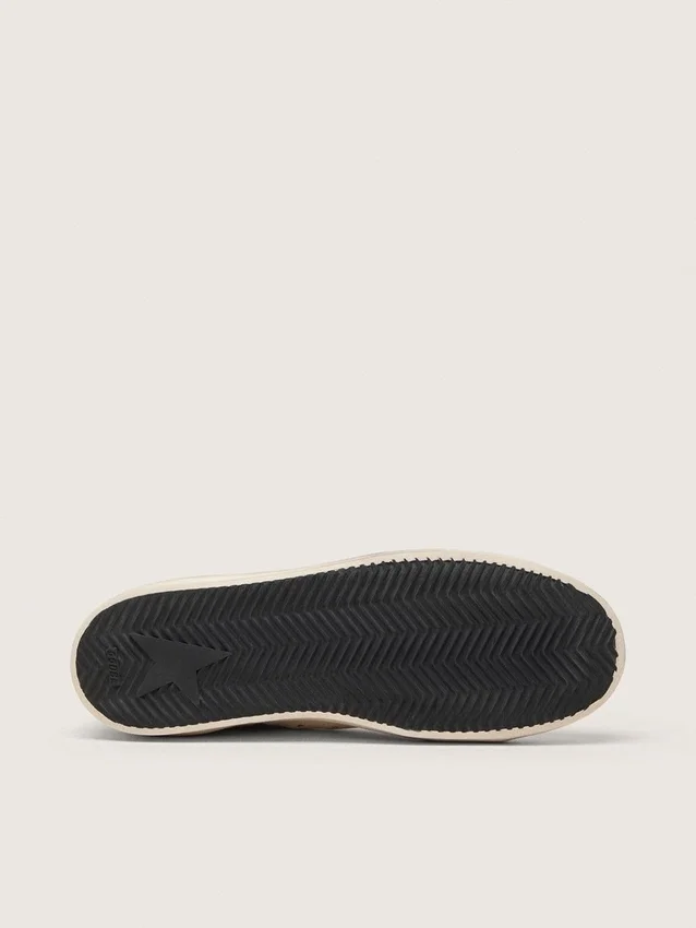 Stardan para hombre en cuero blanco con estrella y lengüeta en el talón de cuero con estampado de serpiente en verde militar
