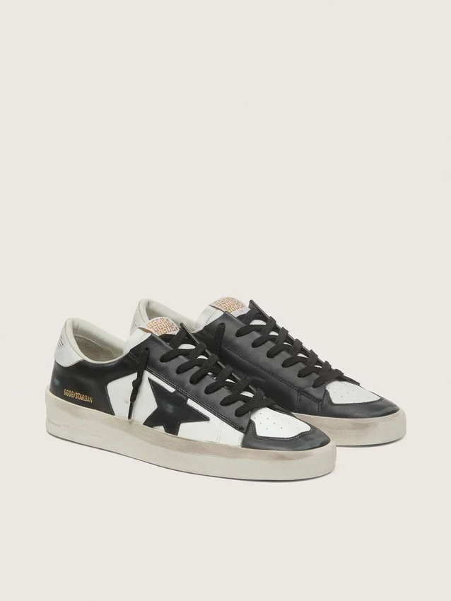 Stardan para hombre en cuero blanco y negro