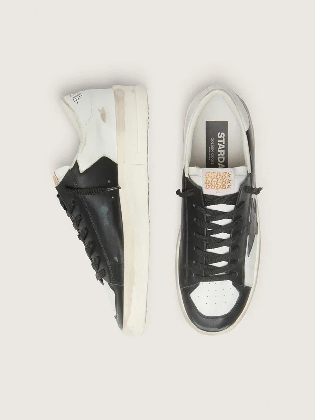 Stardan para hombre en cuero blanco y negro