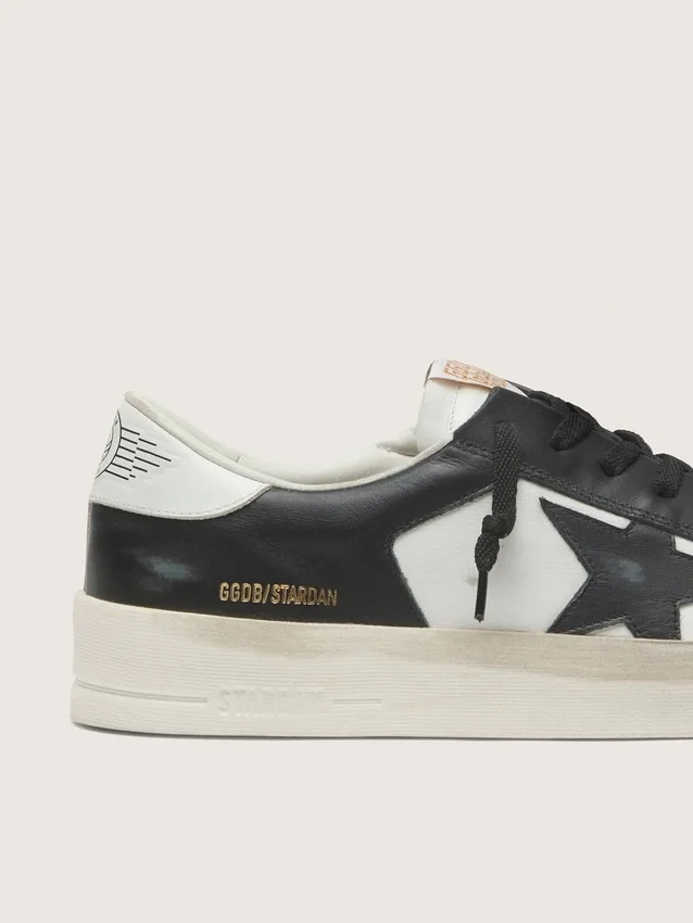 Stardan para hombre en cuero blanco y negro