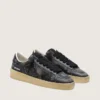 Stardan para hombre en cuero negro con estrella y lengüeta en el talón de cuero negro