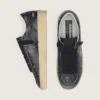 Stardan para hombre en cuero negro con estrella y lengüeta en el talón de cuero negro