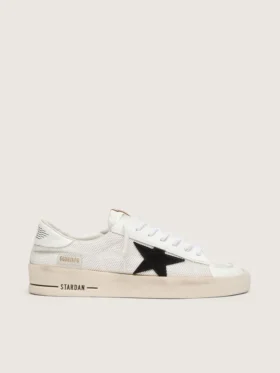 Stardan para hombre en malla blanca con estrella de gamuza negra
