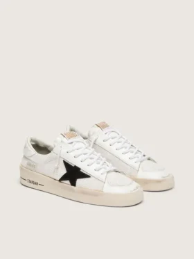 Stardan para hombre en malla blanca con estrella de gamuza negra