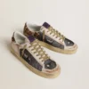Stardan para hombre en napa y malla con lengüeta del talón de piel de potro con estampado de leopardo
