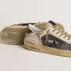 Stardan para hombre en napa y malla con lengüeta del talón de piel de potro con estampado de leopardo