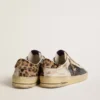 Stardan para hombre en napa y malla con lengüeta del talón de piel de potro con estampado de leopardo