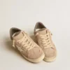 Stardan para mujer en gamuza rosa antiguo con estrella y lengüeta del talón de cuero blanco