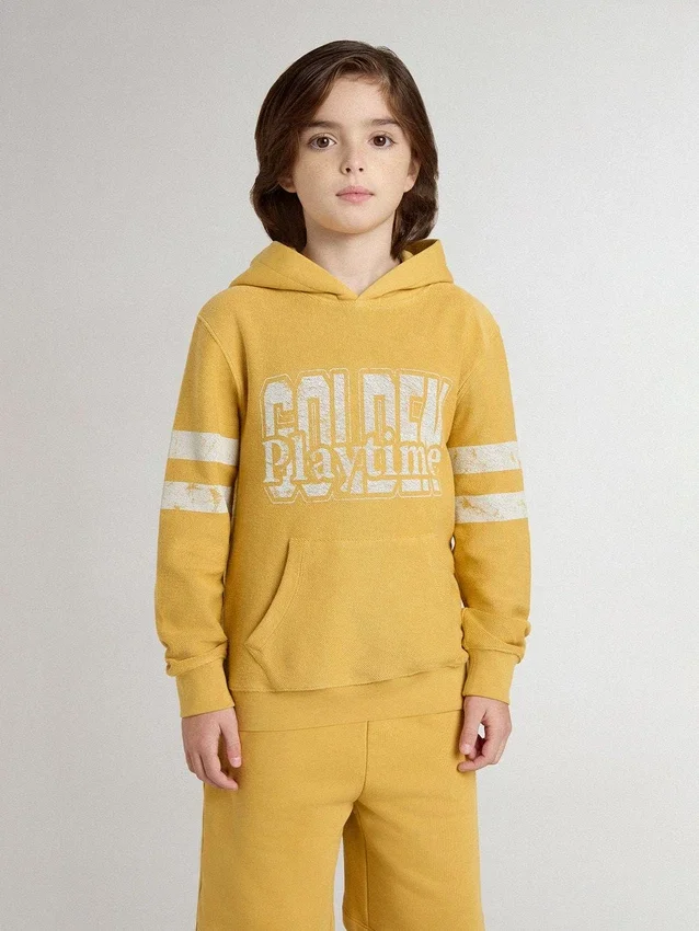 Sudadera amarilla para niños con estampado vintage