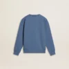 Sudadera azul para niños con parches blancos en relieve