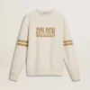 Sudadera blanca de algodón para hombre con estampado en el frente
