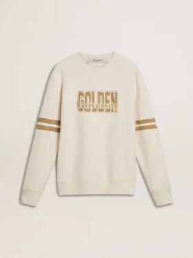 Sudadera blanca de algodón para hombre con estampado en el frente