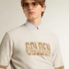 Sudadera blanca de algodón para hombre con estampado en el frente