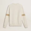 Sudadera blanca de algodón para hombre con estampado en el frente