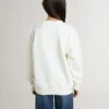 Sudadera blanca para niñas con letras doradas multicolores en el frente