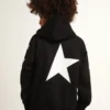 Sudadera con capucha para niños en negro con estrellas blancas en contraste
