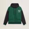 Sudadera con capucha reversible verde y azul para hombre