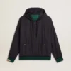 Sudadera con capucha reversible verde y azul para hombre