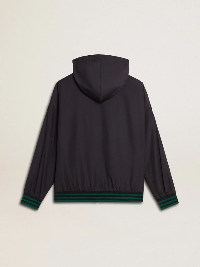 Sudadera con capucha reversible verde y azul para hombre