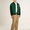 Sudadera con capucha reversible verde y azul para hombre