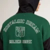 Sudadera con capucha reversible verde y azul para hombre