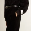 Sudadera con capucha y cremallera para mujer, de mezcla de algodón, en color negro