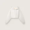 Sudadera corta con capucha para mujer de Star, en algodón gris jaspeado