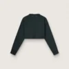Sudadera corta de algodón para mujer con cristales en el frente